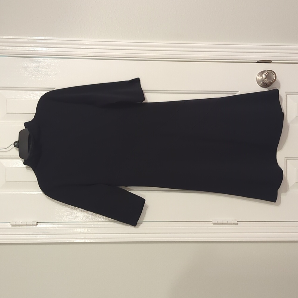 LIST Roma mock neck dress in black